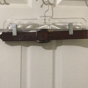 Dark brown leather western belt